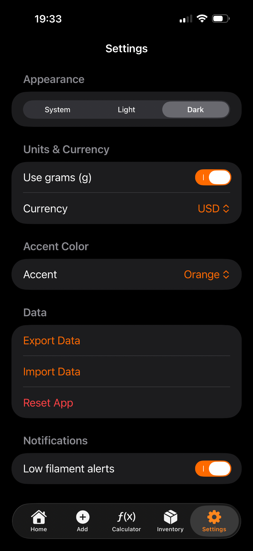 Nastavení aplikace Filastore