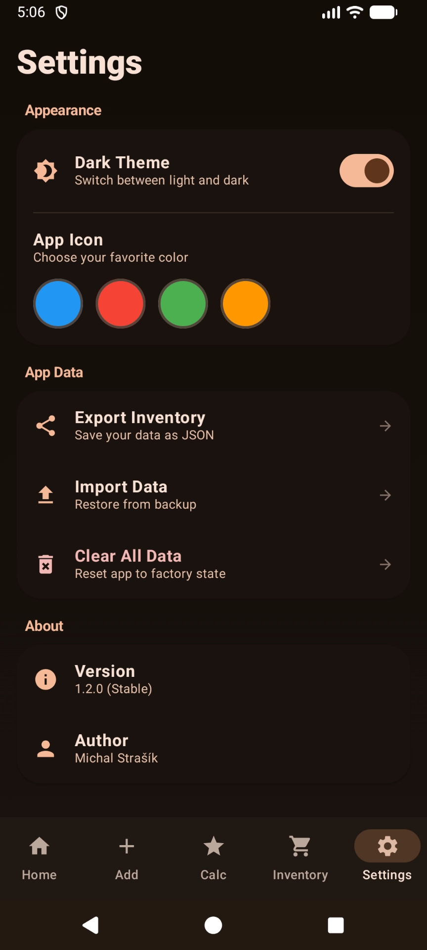 FilaStore Android Settings
