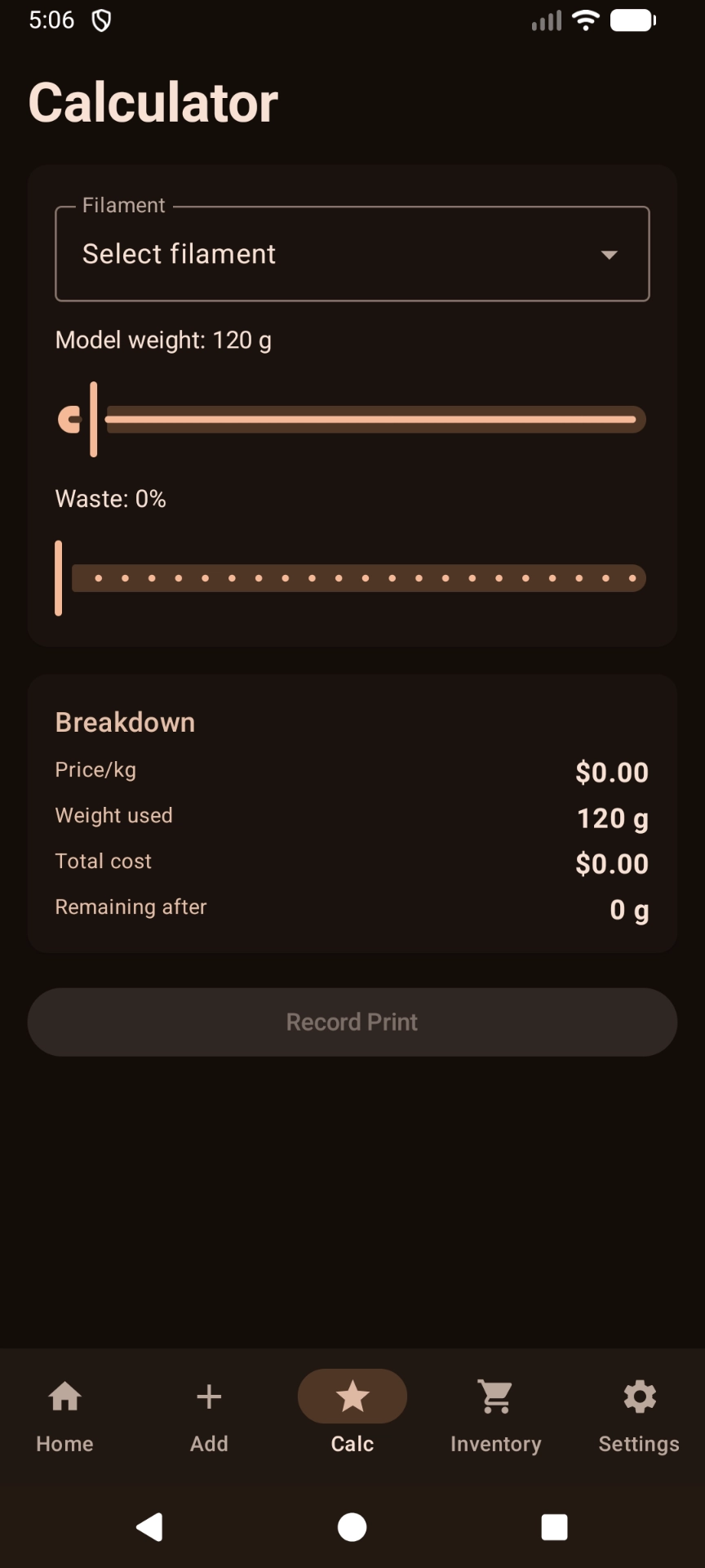 FilaStore Android Calculator
