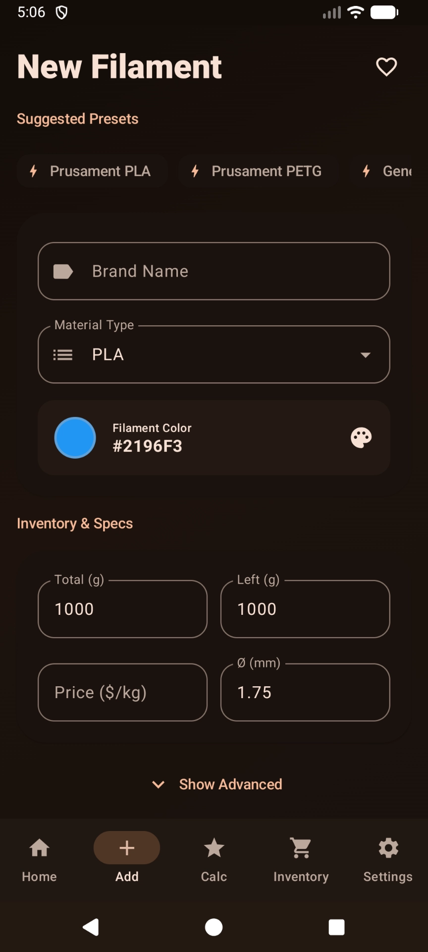 FilaStore Android Add